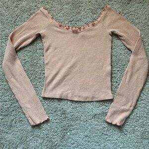Abercrombie & Fitch Blush Ribbed Top